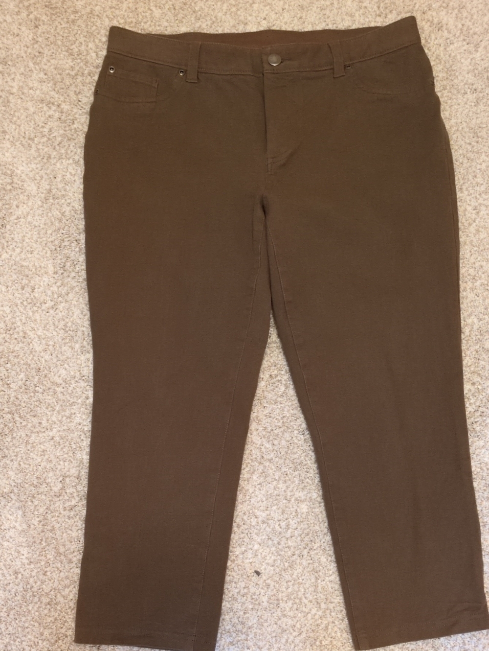 Chico's Brown Jeans Women's Cropped Sz 1 Chico Sizing= 8
